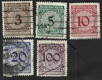 5 Postzegels Duitse Rijk 1923 Cijfer (IV) beschikbaar voor biedingen