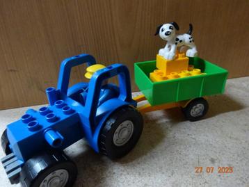 Duplo tractor met boer, hondje, "hooi"...., Enlèvement ou Envoi, Duplo