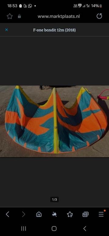 Fone 10m.kite met.exrra als wil pqk. Harnas van alles  beschikbaar voor biedingen