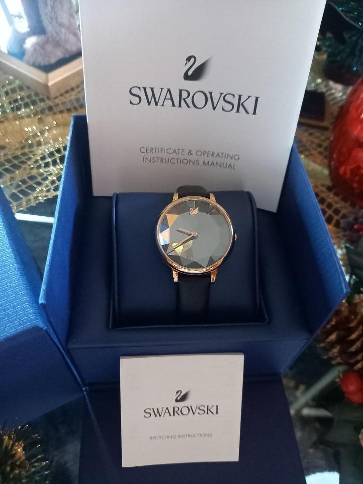 Swarovski Crystal Lake horloge, Handtassen en Accessoires, Horloges | Dames, Overige materialen, Leer, Ophalen of Verzenden