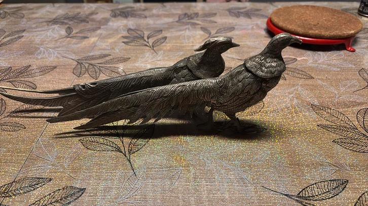 Faisan vintage en métal (Laiton/Régule) -, Antiquités & Art, Curiosités & Brocante, Enlèvement ou Envoi