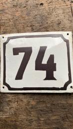Emaille bordje nummer 74, Ophalen of Verzenden