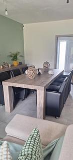 6 zwarte eetkamerstoelen + 2 gratis barkrukken., Ophalen, Overige materialen, Gebruikt, Zwart