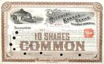 Missouri,Kansas & Texas Railway Company 1904, Timbres & Monnaies, Actions & Titres, Enlèvement ou Envoi, Avant 1920, Certificat d'action
