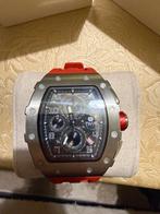 Tsar Bomba Quartz Waterproof Watch Red/Silver, Handtassen en Accessoires, Horloges | Heren, Overige merken, Leer, Polshorloge