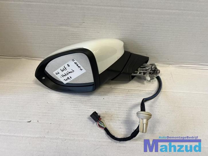 VW GOLF 8 WIT Links spiegel 2019+, Auto-onderdelen, Spiegels, Volkswagen, Gebruikt