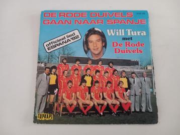 Vinyl 7" single 45 toeren De Rode Duivels Will Tura voetbal, Cd's en Dvd's, Ophalen of Verzenden, 7 inch, Single
