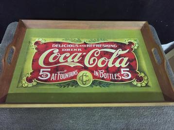 coca cola groot dienblad in hout