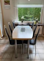 Keuken eettafel met 6 stoelen, Ophalen, Overige materialen, Gebruikt, 50 tot 100 cm