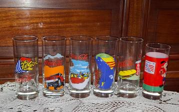 Zes vintage 1992 Coca Cola glazen beschikbaar voor biedingen