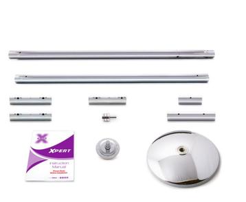 X-Pole XPERT Chrome Spinning and Static 45mm with extension