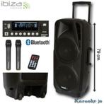 IBIZA PORT225VHF-BT Mobiel geluidsysteem met 2 vhf microfoon, Audio, Tv en Foto, Ophalen of Verzenden, Nieuw
