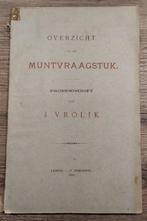 Overzicht van het muntvraagstuk - J. Vrolik te Leiden (1889), Enlèvement ou Envoi, Livre ou Ouvrage de référence
