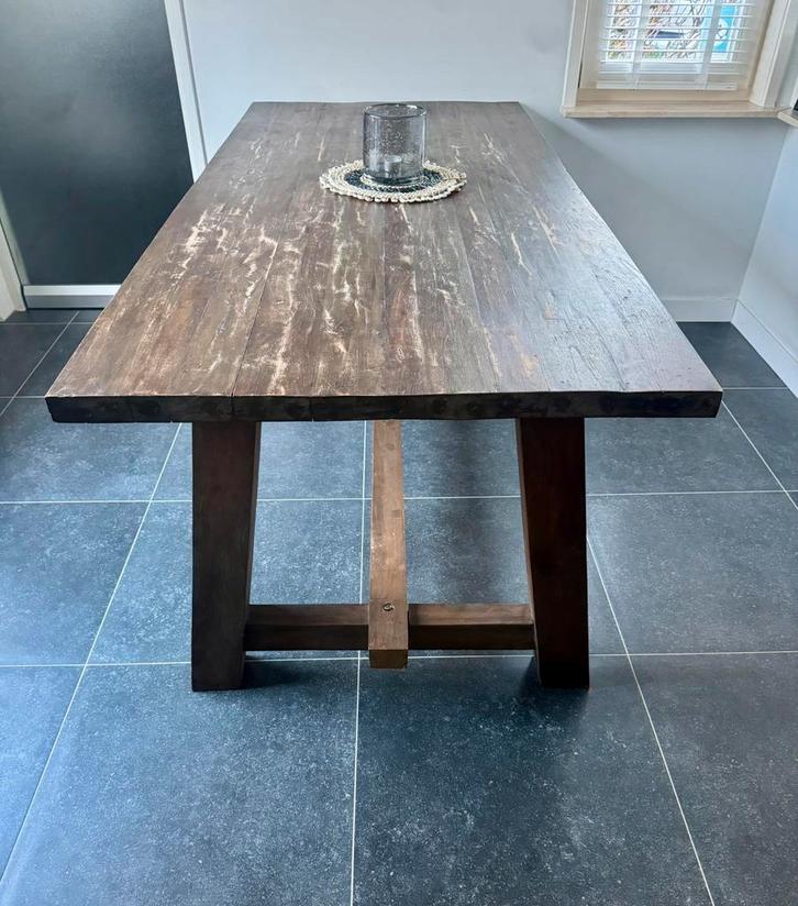 Landelijke eettafel 90x200 van 't Olde Jachthuys, Huis en Inrichting, Tafels | Eettafels, Zo goed als nieuw, 50 tot 100 cm, 150 tot 200 cm