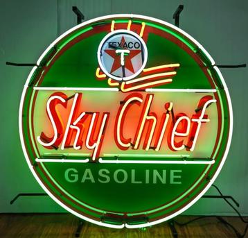 Texaco skychief gasoline neon licht reclame verlichting lamp beschikbaar voor biedingen