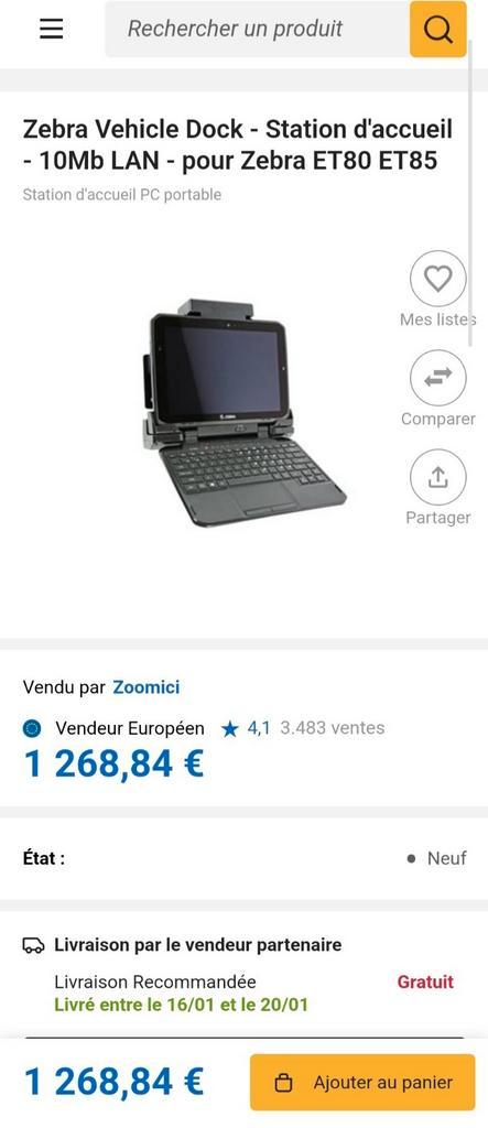 Zebra voertuigdock - dockingstation, Computers en Software, Tablet-hoezen, Nieuw, Ophalen of Verzenden