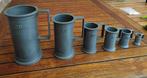 peltrato bekers 6 stuks, Antiek en Kunst, Ophalen of Verzenden
