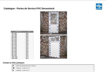 Portes de service PVC – Deceuninck beschikbaar voor biedingen
