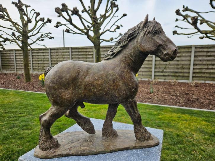 Ron Deblaere 'Kastaar' 4/8 boerenpaard/trekpaard topbrons !!, Antiek en Kunst, Kunst | Beelden en Houtsnijwerken, Ophalen of Verzenden