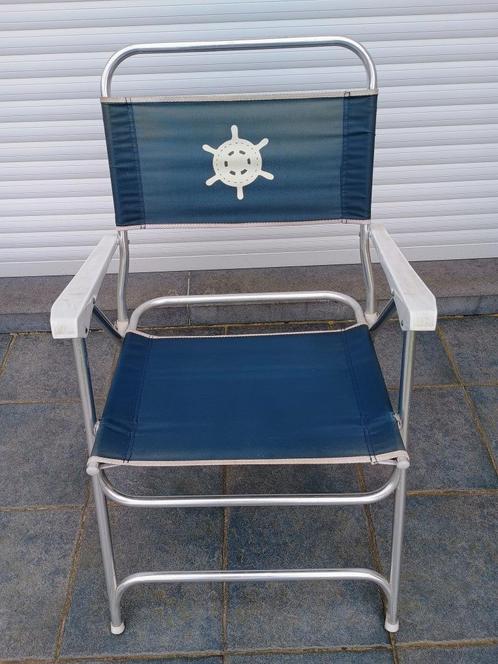 vintage kampeerstoel marine jaren '70, Caravans en Kamperen, Kampeermeubelen, Zo goed als nieuw, Campingstoel, Ophalen of Verzenden