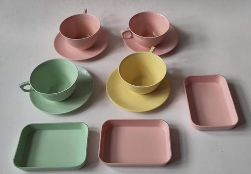 Vaisselle vintage plastique Mélamine Elysée, Huis en Inrichting, Keuken | Servies, Gebruikt, Effen, Overige materialen, Ophalen of Verzenden