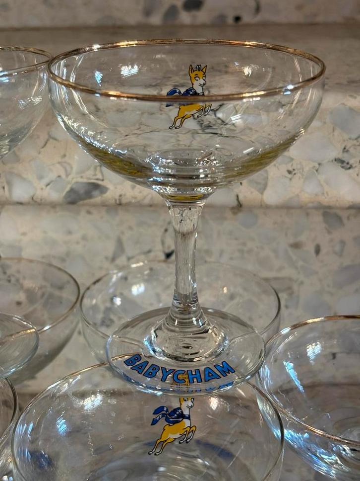 Vintage Babycham glazen, Antiquités & Art, Antiquités | Verre & Cristal, Enlèvement ou Envoi