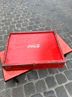 Coca Cola originele opbergbox jaren ‘50 emaille glazen, Verzamelen, Ophalen, Zo goed als nieuw