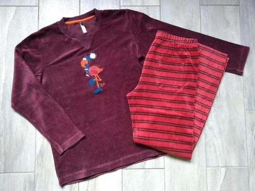 ★ M140 - Woody winterpyjama in velours thema Flamingo, Kinderen en Baby's, Kinderkleding | Maat 140, Zo goed als nieuw, Jongen
