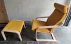 Fauteil en voetenbank ikea Poang, Huis en Inrichting, Stoelen, Ophalen, Gebruikt, Overige kleuren, Scandinavisch