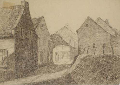Julien Masson (1891-1957): Straatzicht (45 x 36 cm), Antiek en Kunst, Kunst | Schilderijen | Klassiek, Ophalen of Verzenden
