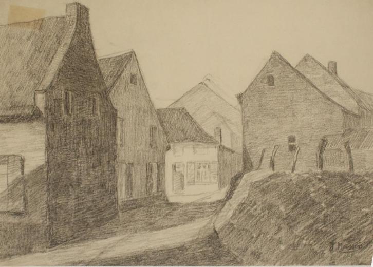 Julien Masson (1891-1957): Straatzicht (45 x 36 cm), Antiek en Kunst, Kunst | Schilderijen | Klassiek, Ophalen of Verzenden
