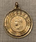 Pendentif plaqué or koningin Wilhemina, Enlèvement ou Envoi, Utilisé, Autres matériaux, Autres représentations