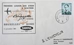 FDC SABENA- BRUSSEL- ROME 1961, Postzegels en Munten, Ophalen of Verzenden, Gestempeld, Vliegtuigen