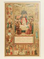 Mooi neogotisch diploma - eerste communie - Mechelen ca 1900, Ophalen of Verzenden