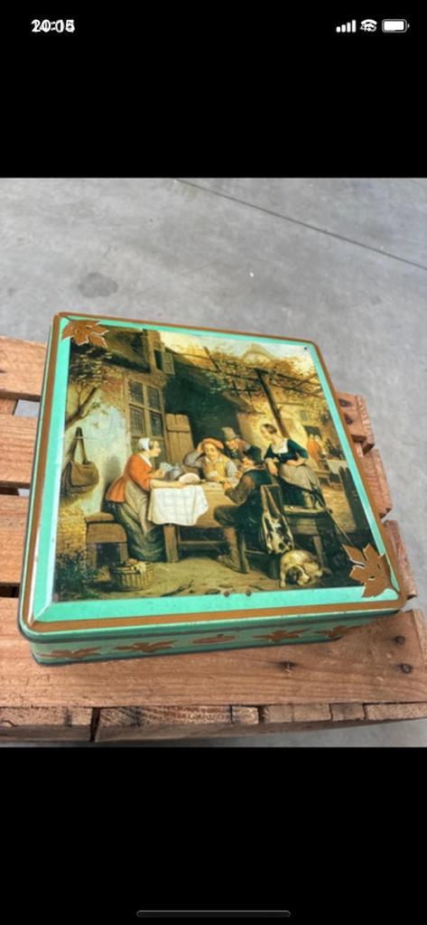 Ancienne boîte en fer blanc, Collections, Boîte en métal, Utilisé, Autres marques, Enlèvement ou Envoi