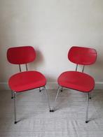 Paire de chaises métalliques - 1960 - Formica rouge, Enlèvement ou Envoi