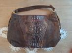 Daim leder handtas, Handtassen en Accessoires, Tassen | Damestassen, Ophalen of Verzenden, Zo goed als nieuw, Bruin, Handtas