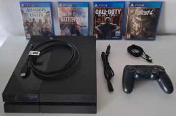 PS4 500gb in prima staat met 4 games beschikbaar voor biedingen