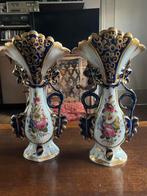 2 vases en ceramique - motif floral, Ophalen