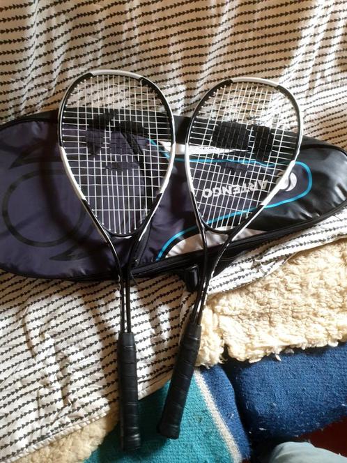 2x Squashrackets plus zak, Sport en Fitness, Squash, Zo goed als nieuw, Racket, Met hoes, Ophalen of Verzenden