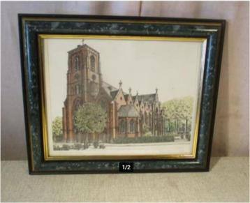 Mooie Gravure 'Kerk van Schilde' - Sus Van Damme beschikbaar voor biedingen