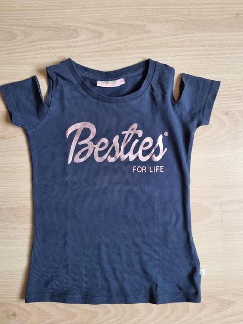 Donkerblauwe T-shirt "besties" - Someone - maat 140, Kinderen en Baby's, Kinderkleding | Maat 140, Gebruikt, Meisje, Shirt of Longsleeve