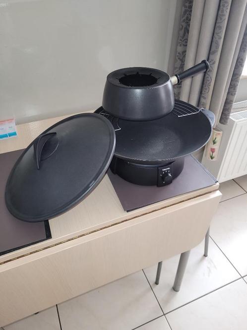 electrische wok+fondue, Elektronische apparatuur, Fonduesets, Gebruikt, Elektrisch, Ophalen