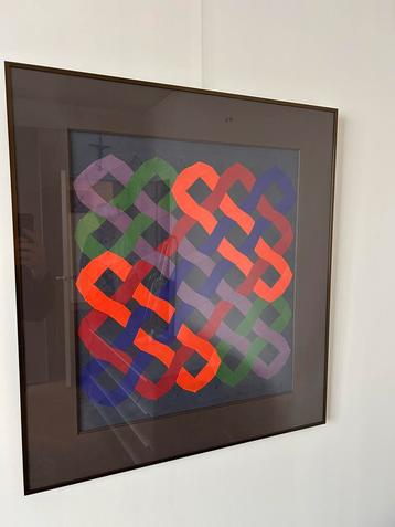 Patchwork in kader onder glas beschikbaar voor biedingen