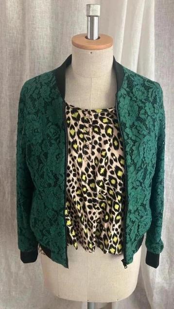 Essentiel Antwerp groen vestje met bloemenmotief, Taille 38/40 (M), Comme neuf, Vert, Essentiel Antwerp
