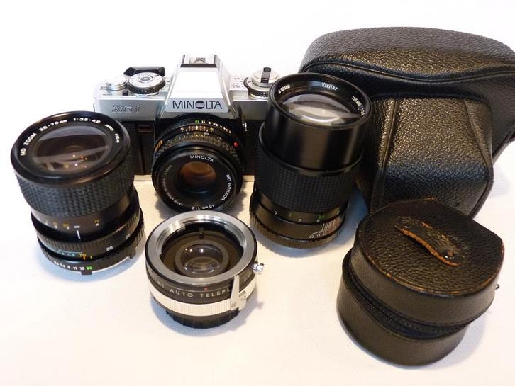Minolta XG-1, Rokkor 2,0/45 mm, Zoom 28-70, Vivtar 2,8/135, TV, Hi-fi & Vidéo, Appareils photo analogiques, Comme neuf, Reflex miroir