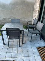 Tuintafel met 4 stoelen, Tuin en Terras, Tuinsets en Loungesets, Ophalen, Gebruikt