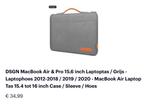 MacBook Air&Pro 15,6” tas en cover, Informatique & Logiciels, Sacoches d'ordinateur portable, Comme neuf, Enlèvement ou Envoi
