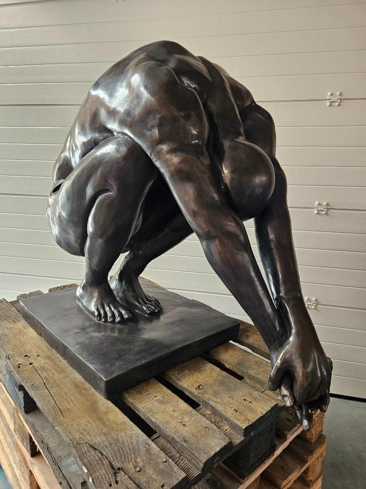 BRONZEN LEVENSGROTE DUIKER, niet het kleinere model !!!, Tuin en Terras, Tuinbeelden, Nieuw, Mensenbeeld, Overige materialen, Ophalen of Verzenden