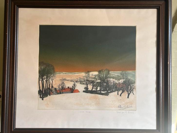 Kleurenets Valerius De Saedeleer ‘Ciel orange’, Antiquités & Art, Art | Peinture | Classique, Enlèvement ou Envoi